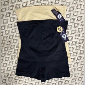 Seamless Black and Tan Shapewear Shorts